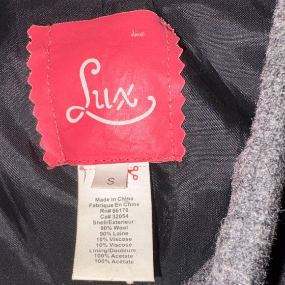 Anthropologie Lux black and  Gray wool jacket with sweater cuffs /Small - Picture 10 of 15